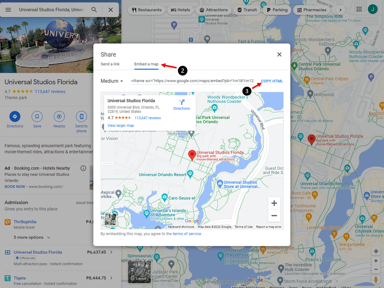 Iframe google mapas share