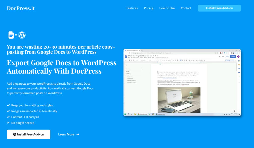 publish google doc to wordpress automatically
